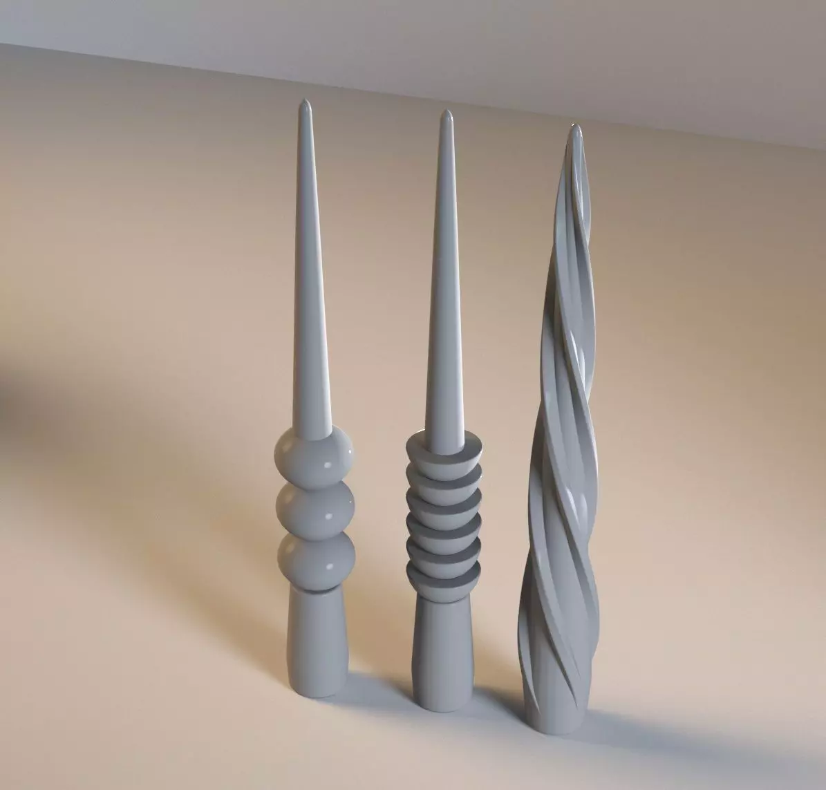 3 in one candles 3D print model