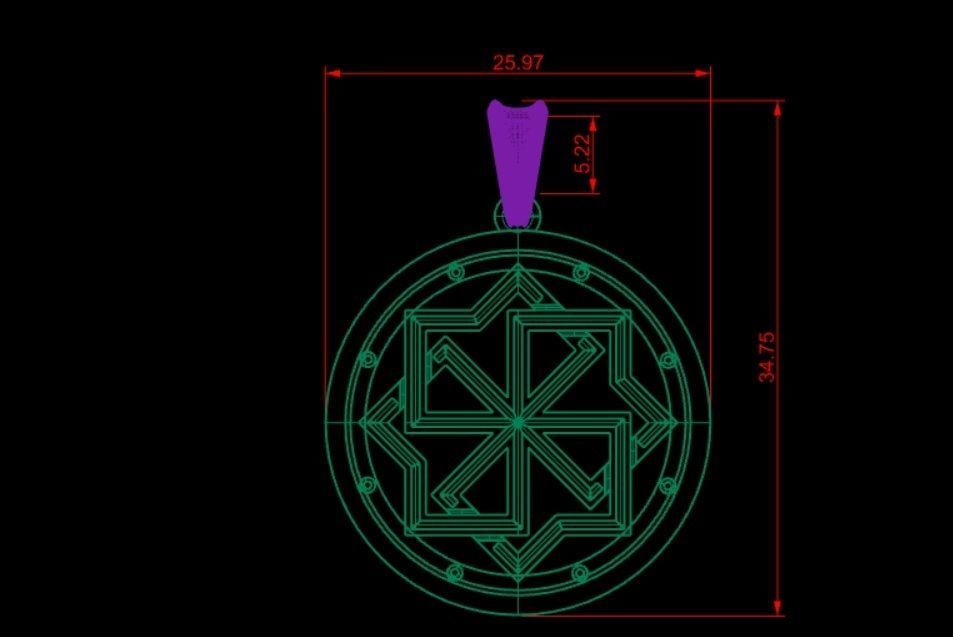 pentogram pendant p0006 3D print model_3