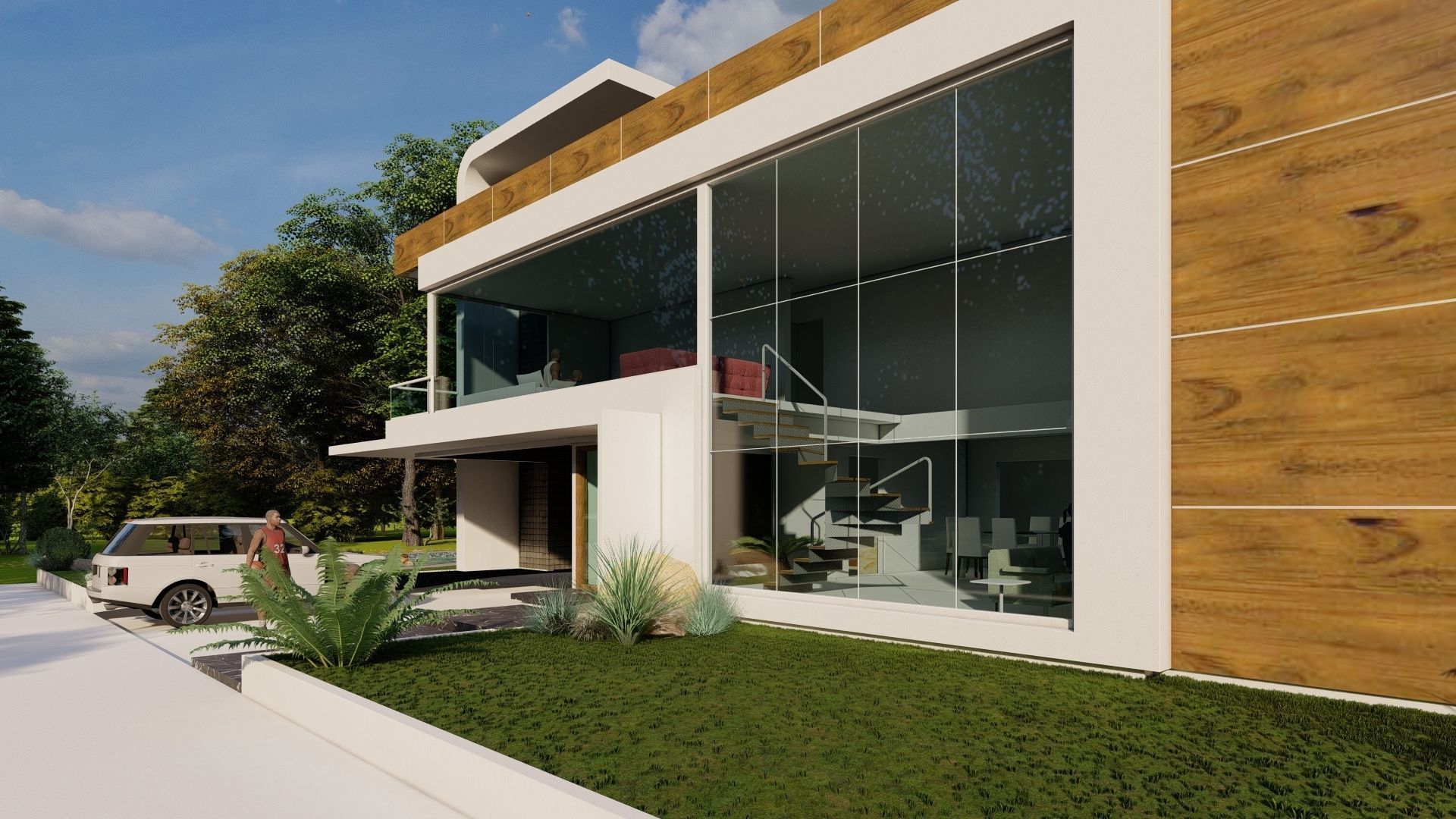 MODERN FOREST VILLA 3D model_4