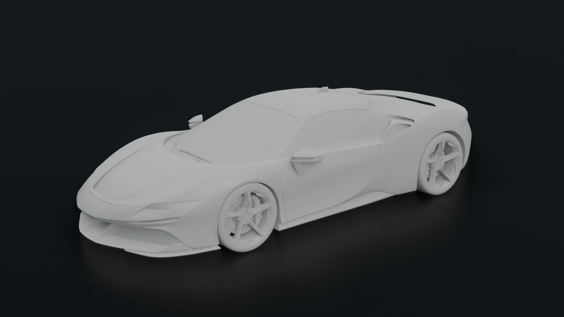 Ferrari SF90 Stradale 2021 Without Textures 3D model_2