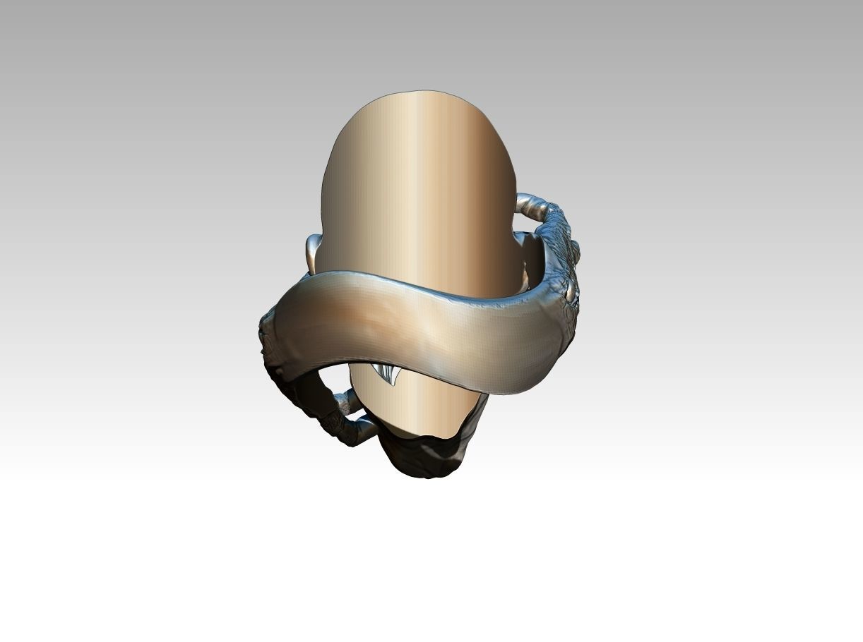 Monster Zombie Skull Head Ring model 3D print model_6
