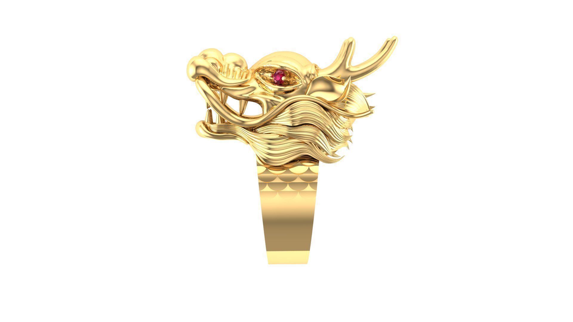 dragon ring 3D print model 3D print model_4