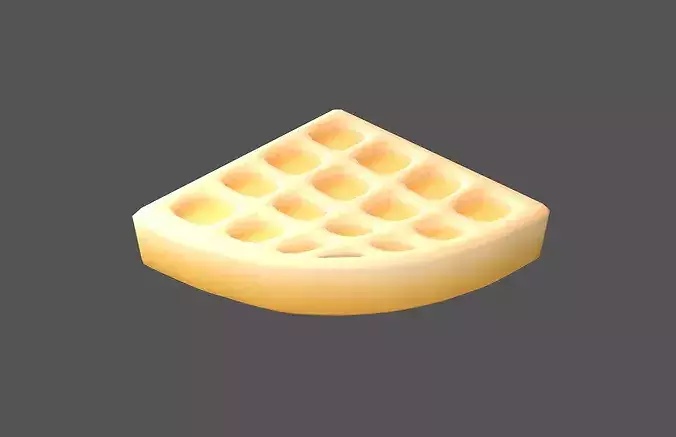 Cartoon Wafer v2 001 Low-poly 3D model 3