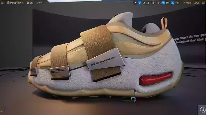  Designer shoe futuristic Low-poly 3D model