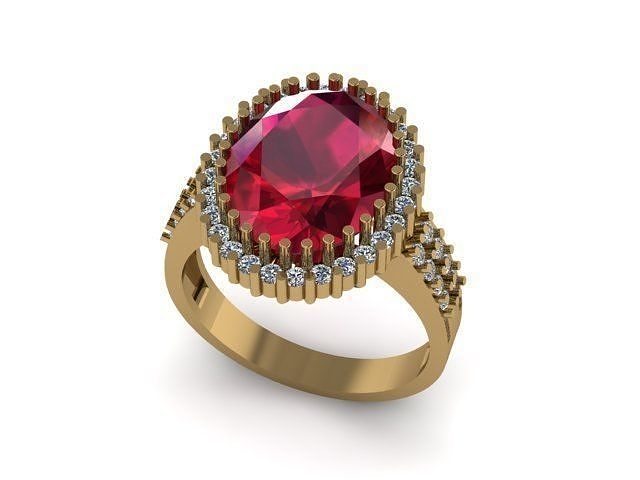ruby with daimonds rings 3D print model