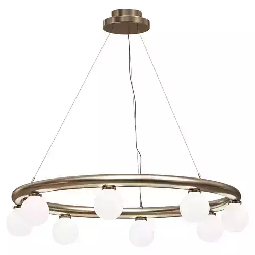 Orb pendant satin brass opal glass shade