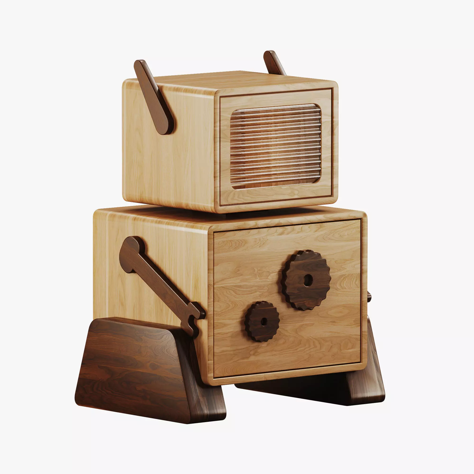 Childrens bedside table in the shape of a robot 3D model_0