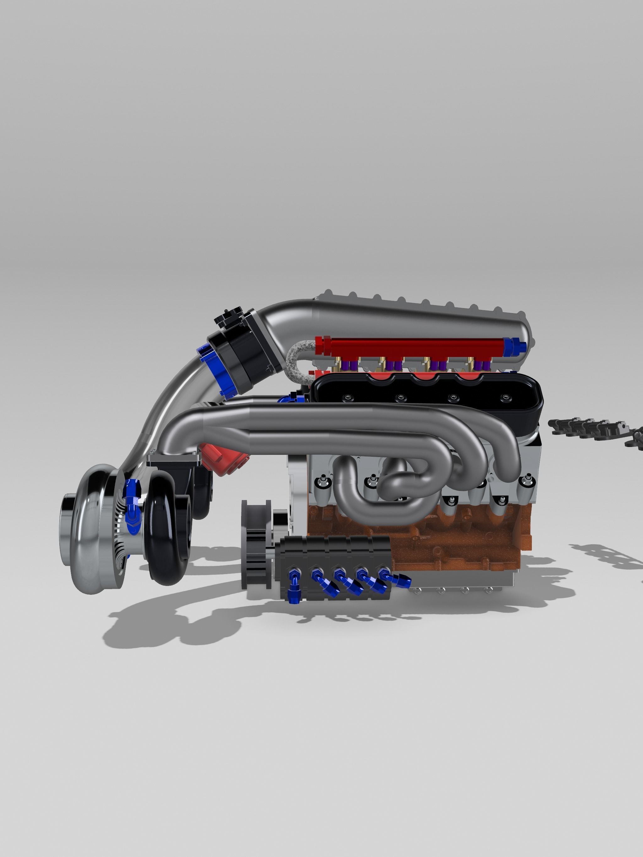 LSX Outlaw Twin Turbo Engine v3 3D print model_2
