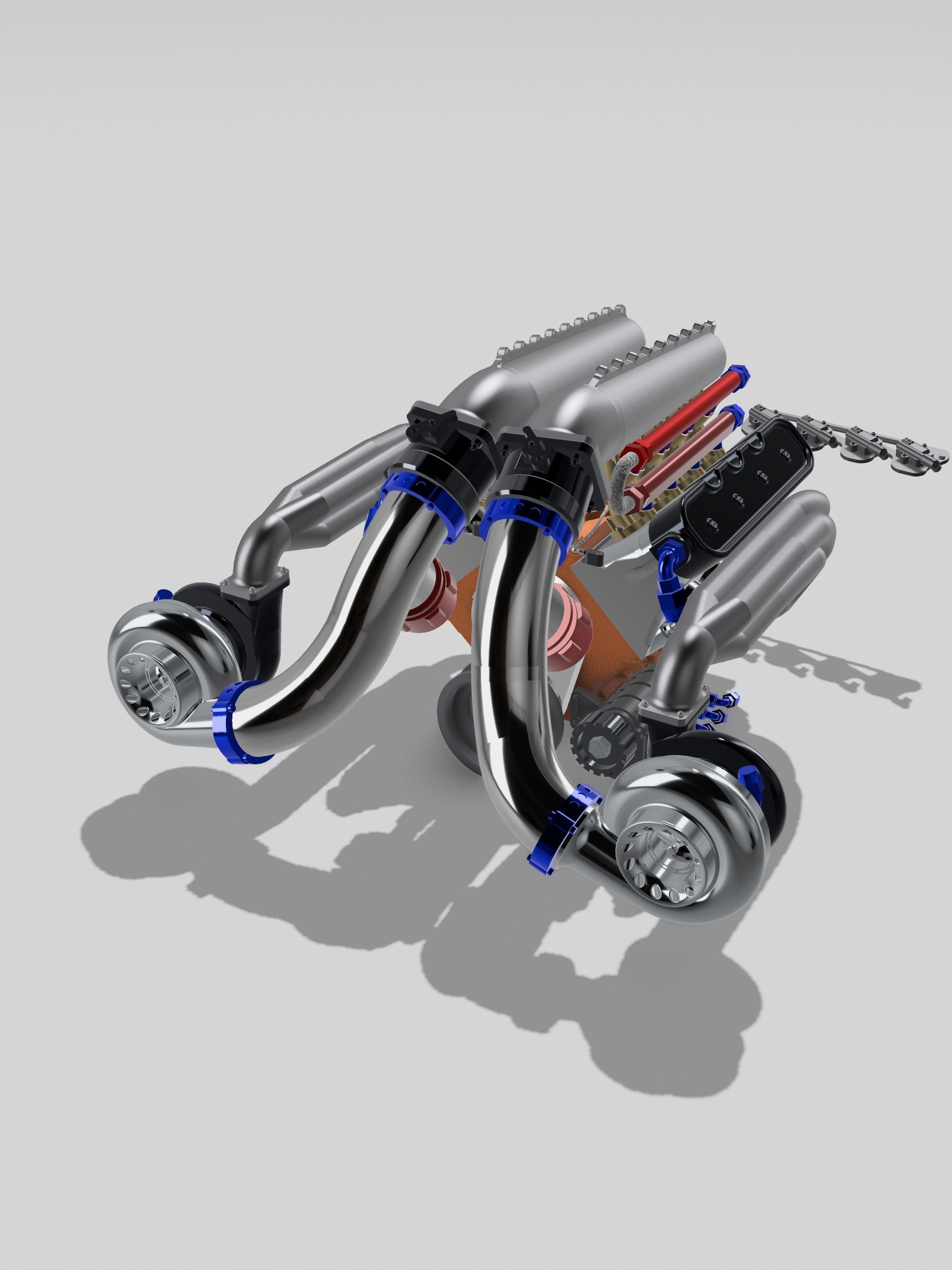 LSX Outlaw Twin Turbo Engine v3 3D print model_7