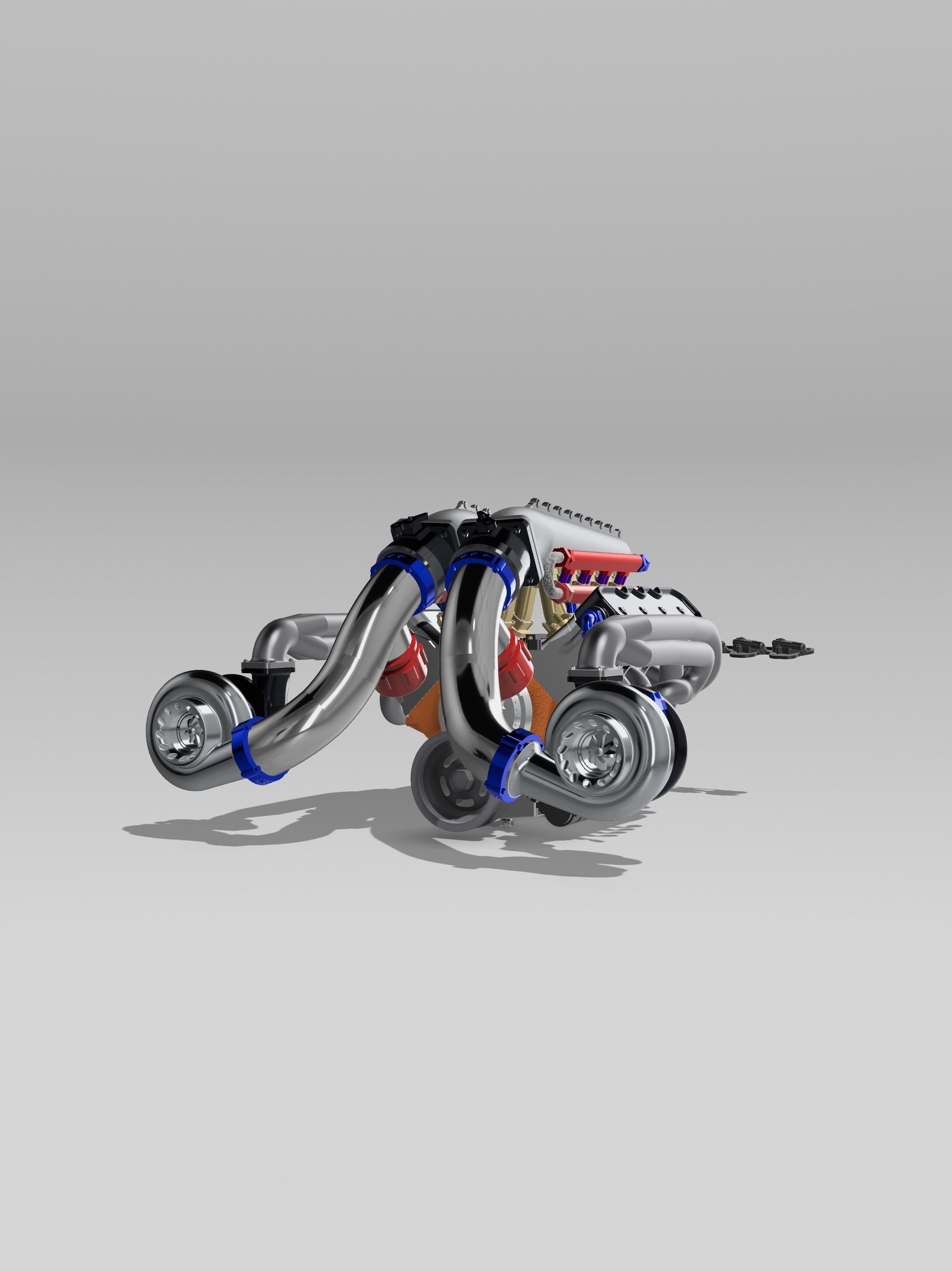 LSX Outlaw Twin Turbo Engine v3 3D print model_1