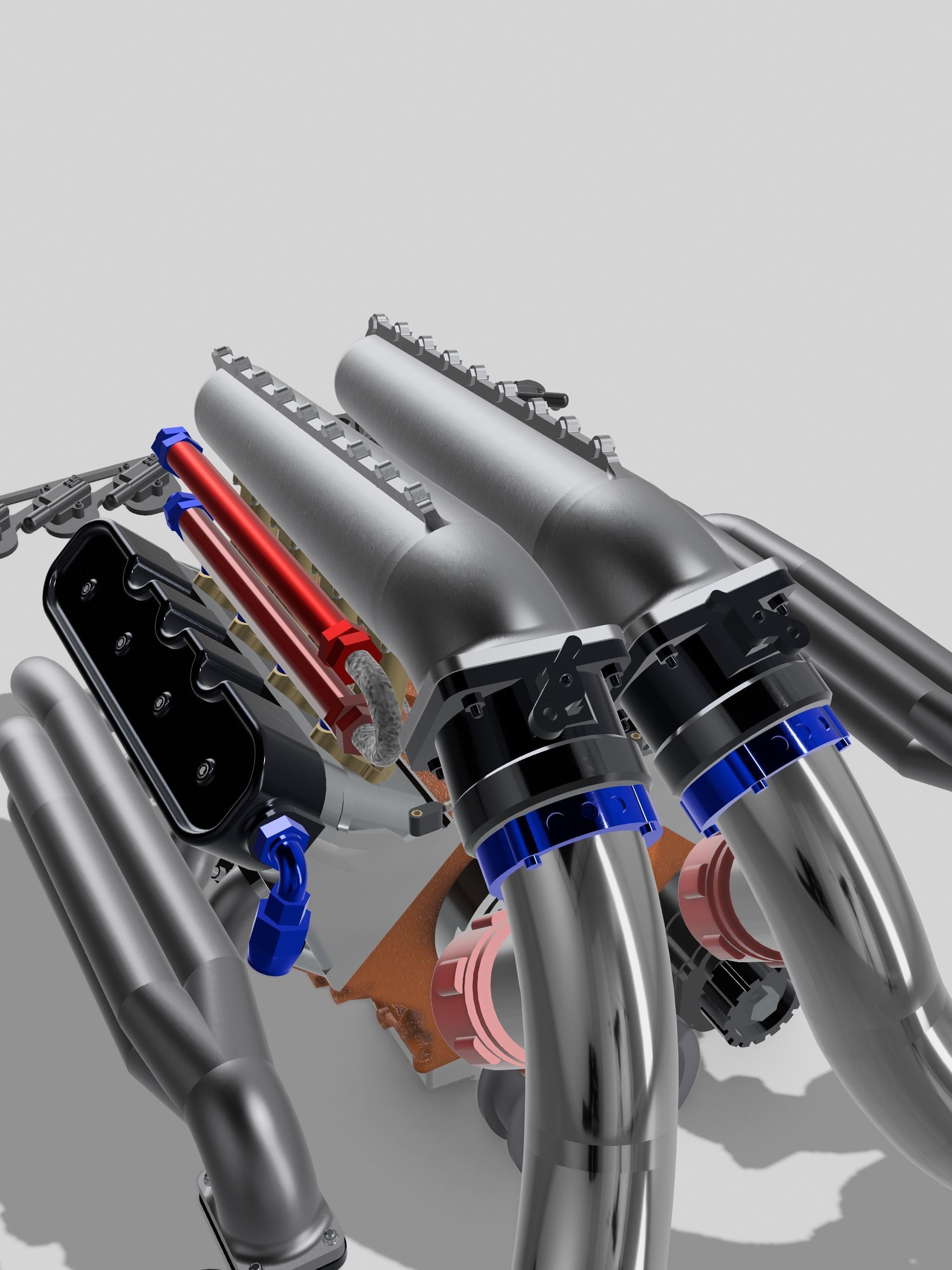 LSX Outlaw Twin Turbo Engine v3 3D print model_5