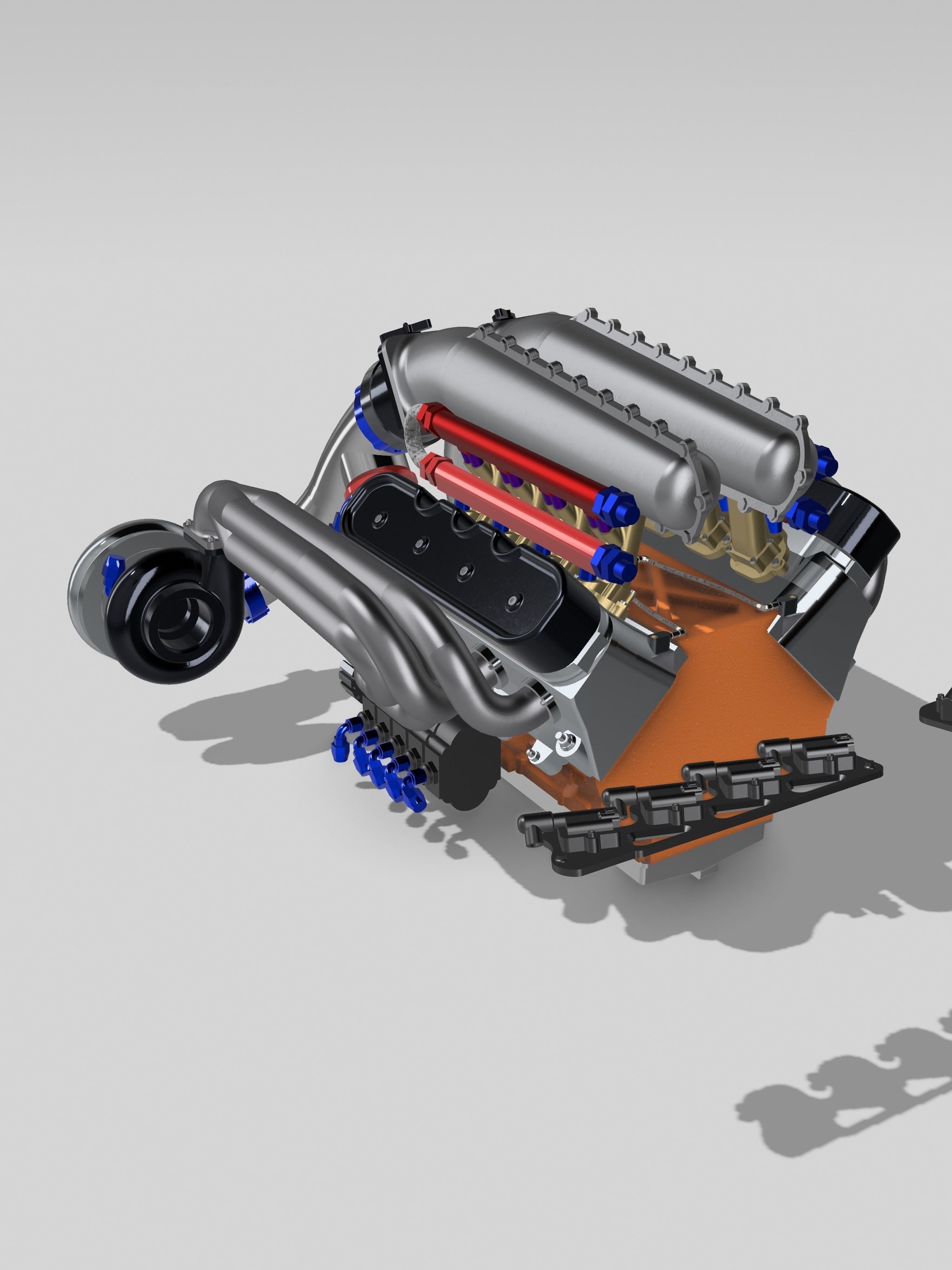 LSX Outlaw Twin Turbo Engine v3 3D print model_3