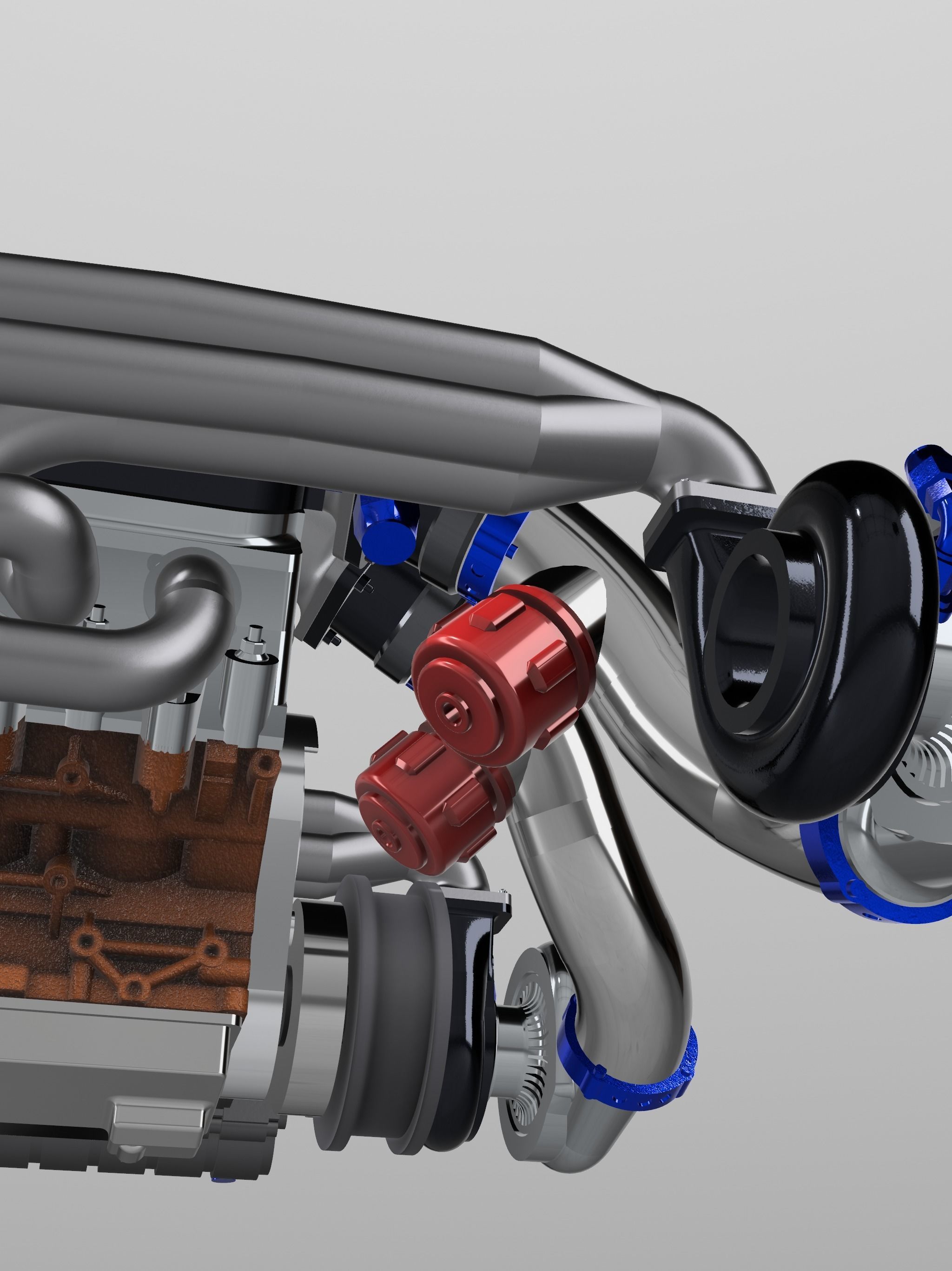 LSX Outlaw Twin Turbo Engine v3 3D print model_9