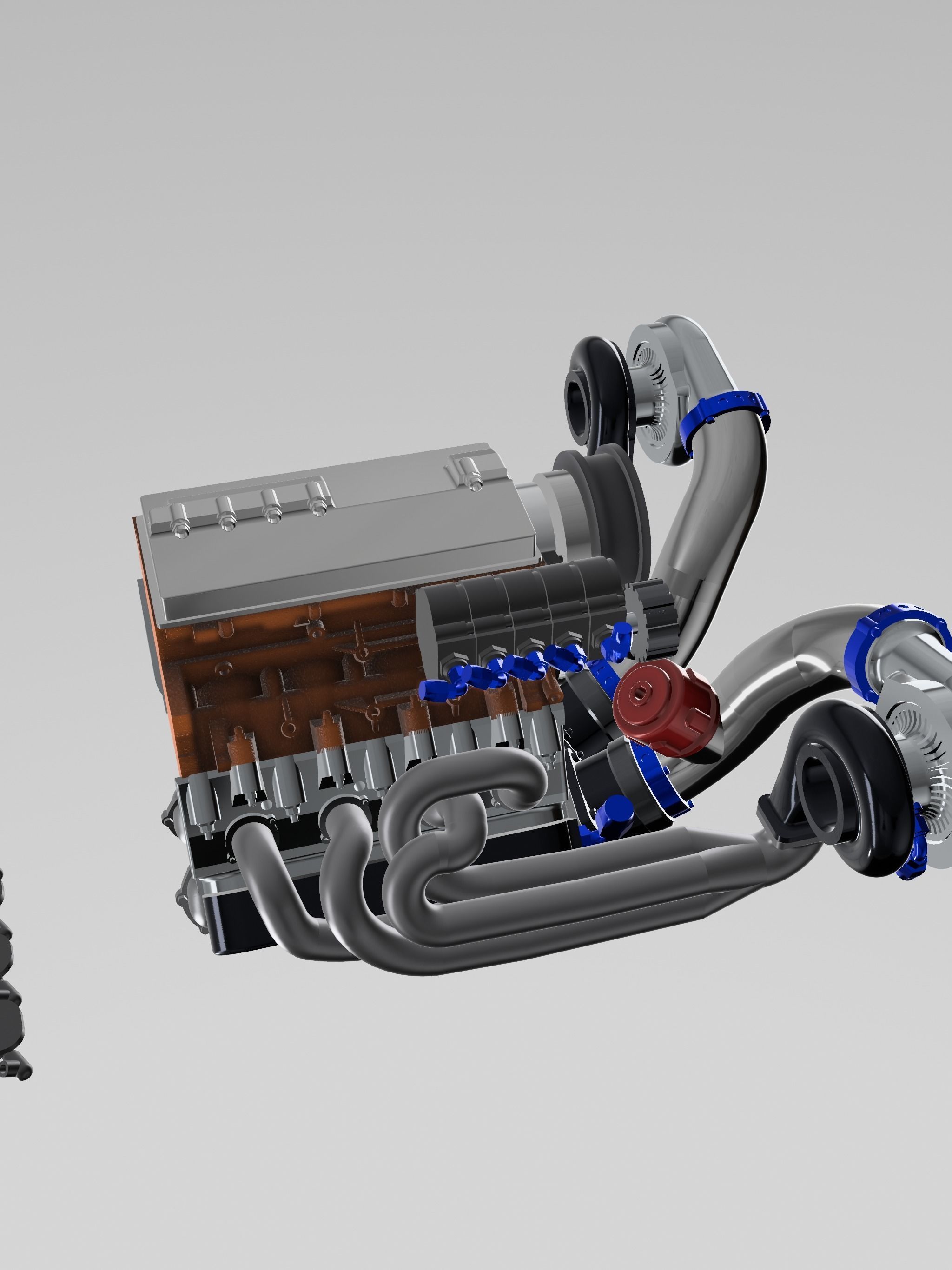 LSX Outlaw Twin Turbo Engine v3 3D print model_8