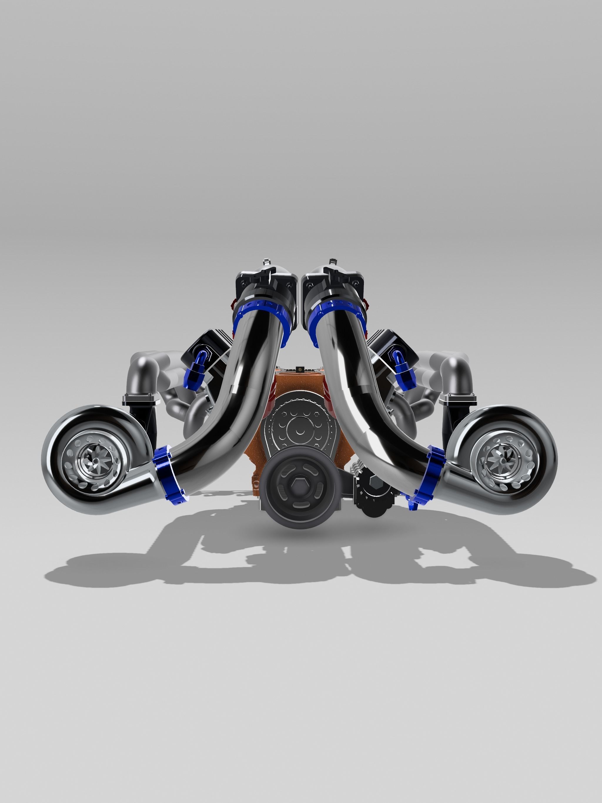 LSX Outlaw Twin Turbo Engine v3 3D print model_6