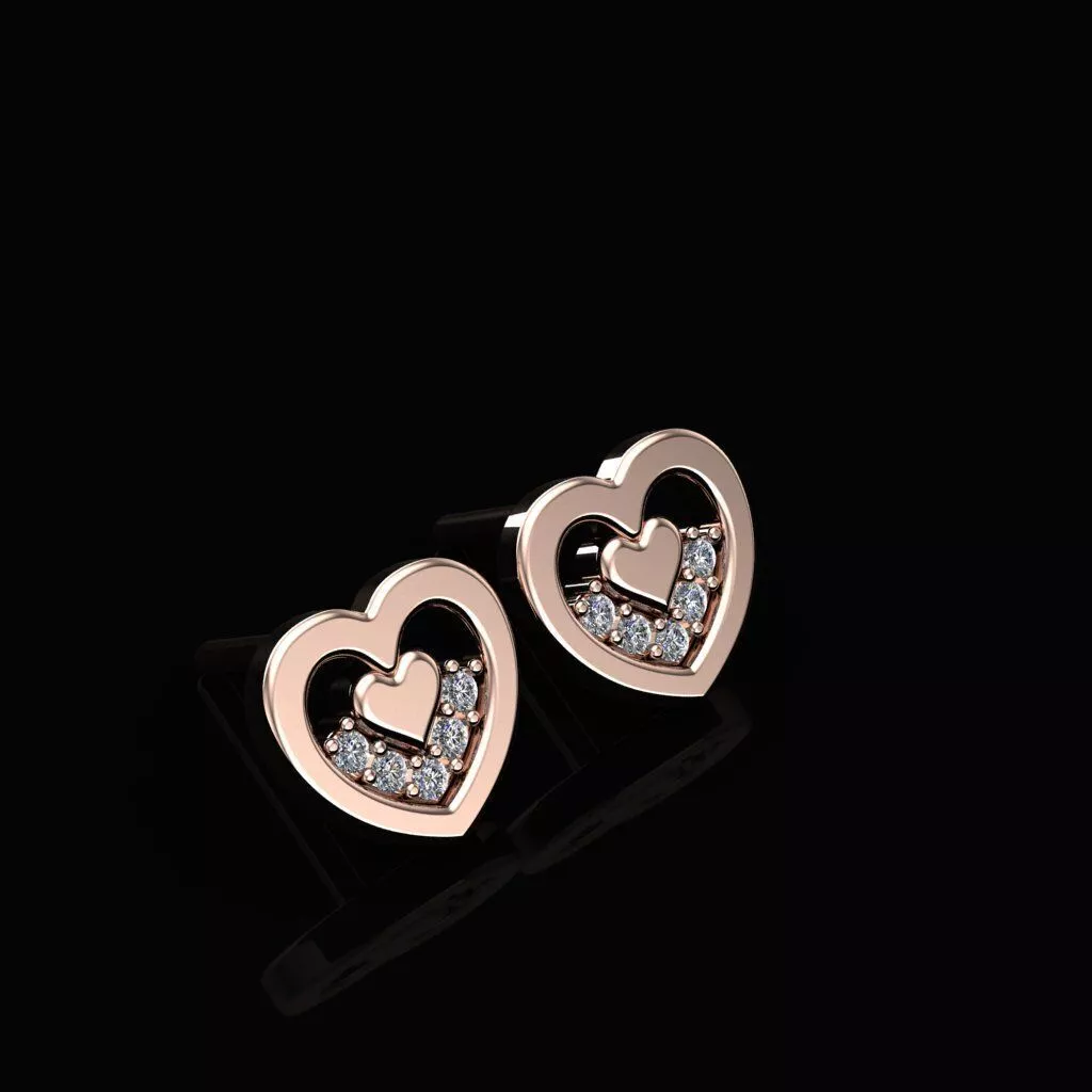 Heart Studs 3D print model
