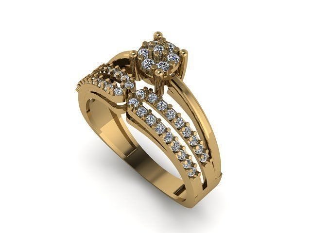 wedding ring for daimonds 3D print model