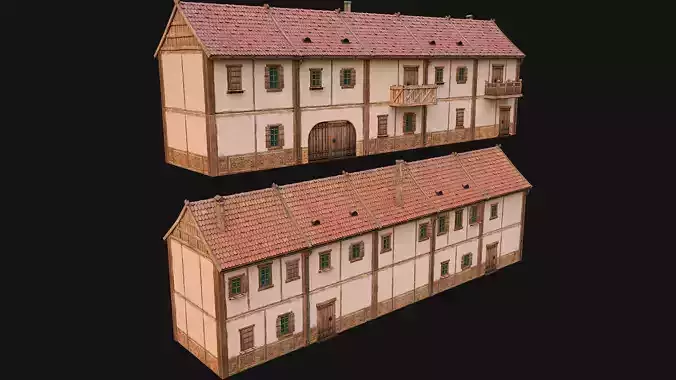 Medieval house with balcony