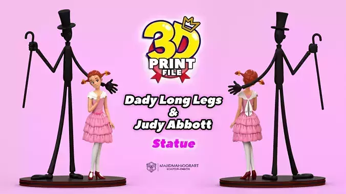 Dady Long Legs and Judy Abbott 3D model 3D printable 3 products 3D print model