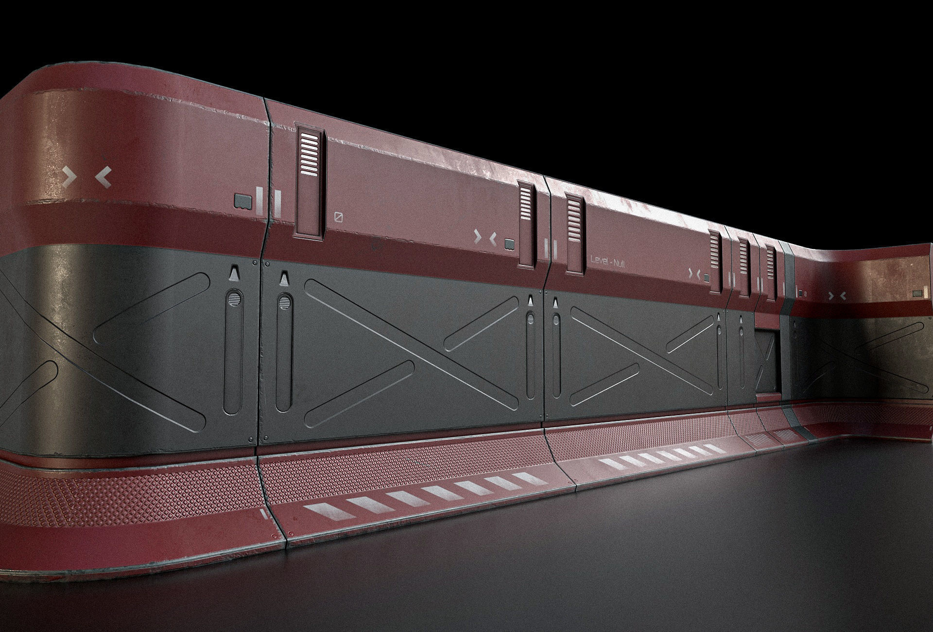 Sci-fi Modular Wall Kit PBR Low-poly 3D model_3
