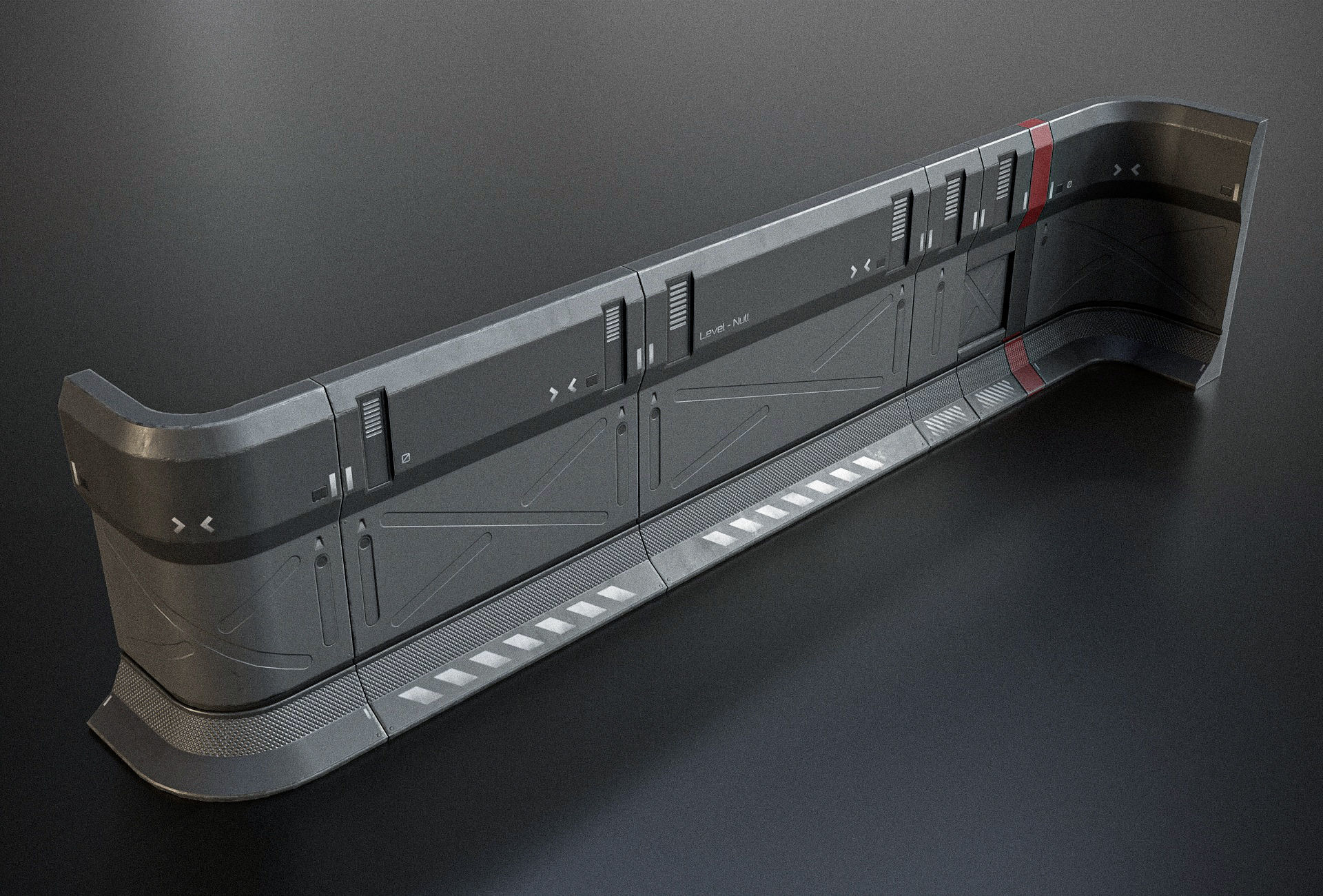 Sci-fi Modular Wall Kit PBR Low-poly 3D model_11