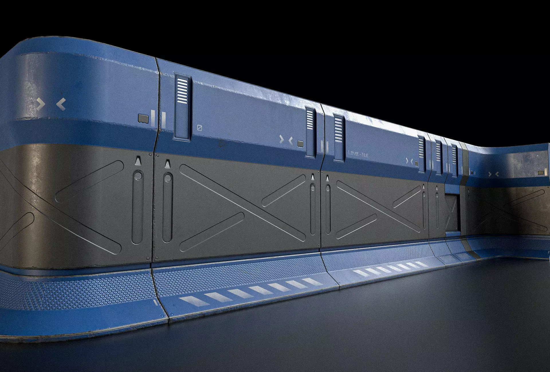 Sci-fi Modular Wall Kit PBR Low-poly 3D model_0