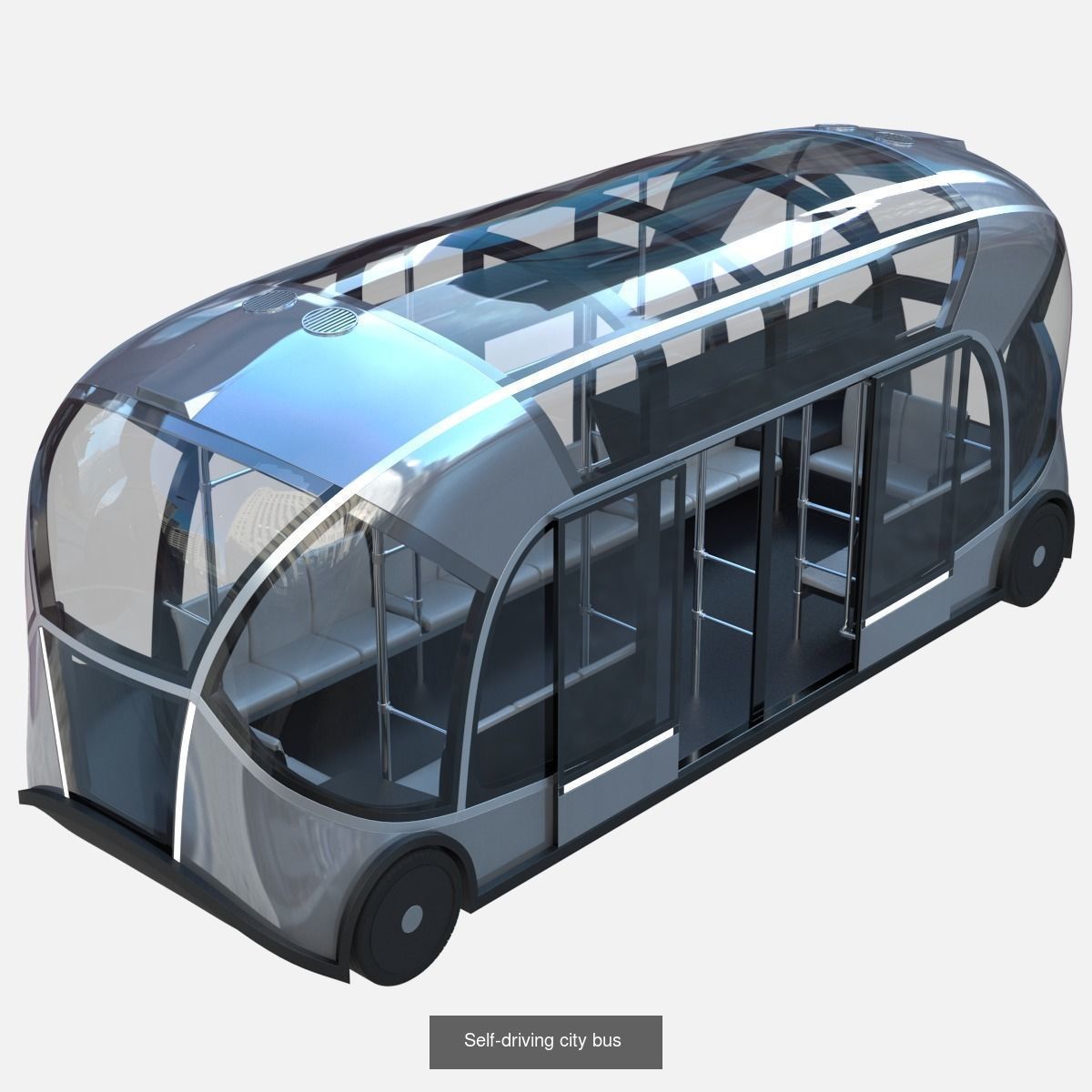 Self-driving city bus 3D Model Collection_3