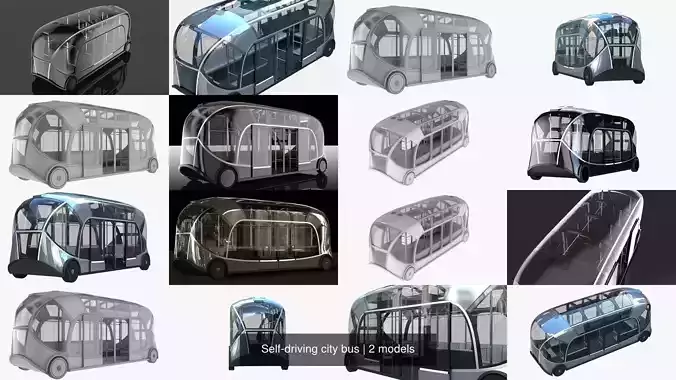 Self-driving city bus 3D Model Collection