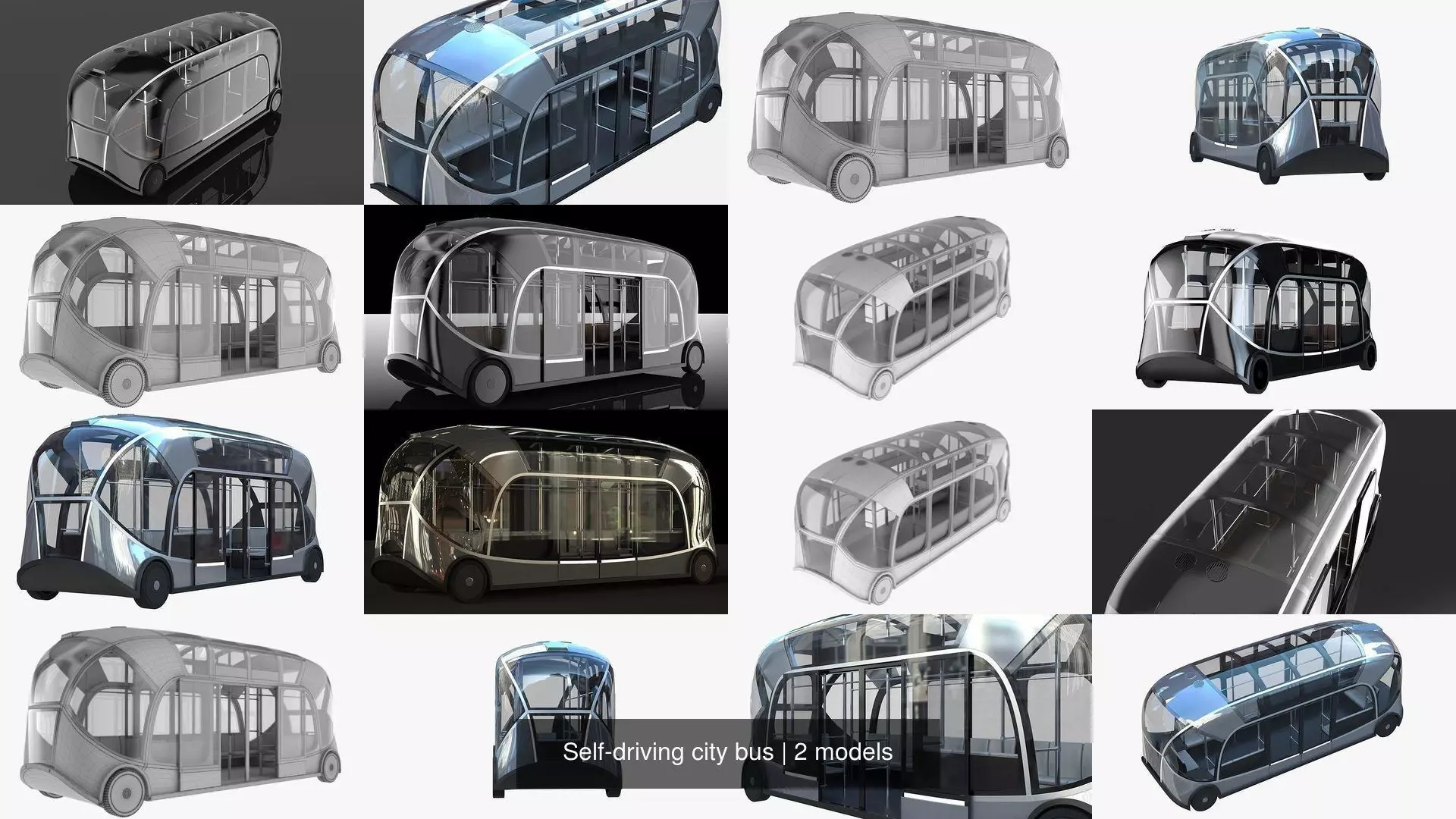 Self-driving city bus 3D Model Collection_0