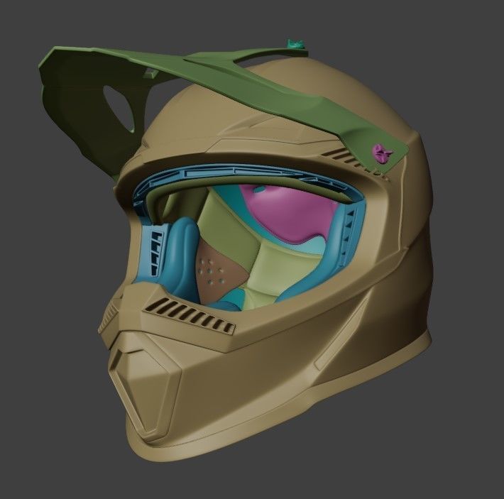 Motocross Helmet LS2 - Neon Version 3D model_12