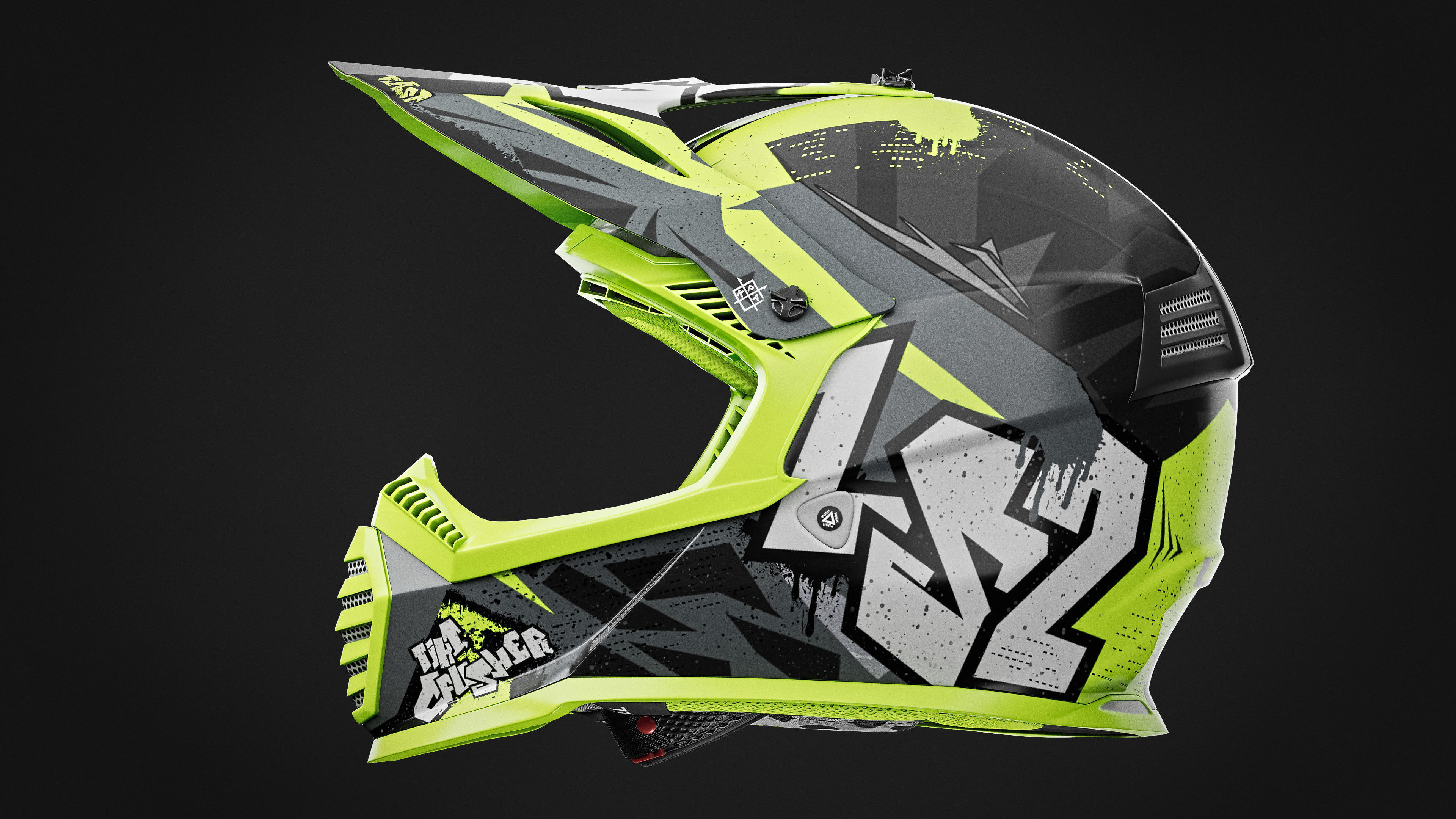 Motocross Helmet LS2 - Neon Version 3D model_2