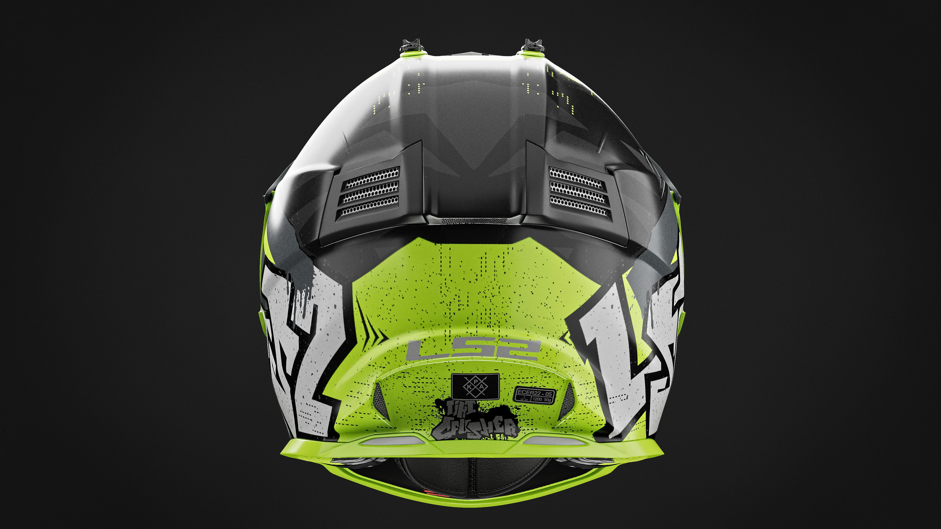 Motocross Helmet LS2 - Neon Version 3D model_3