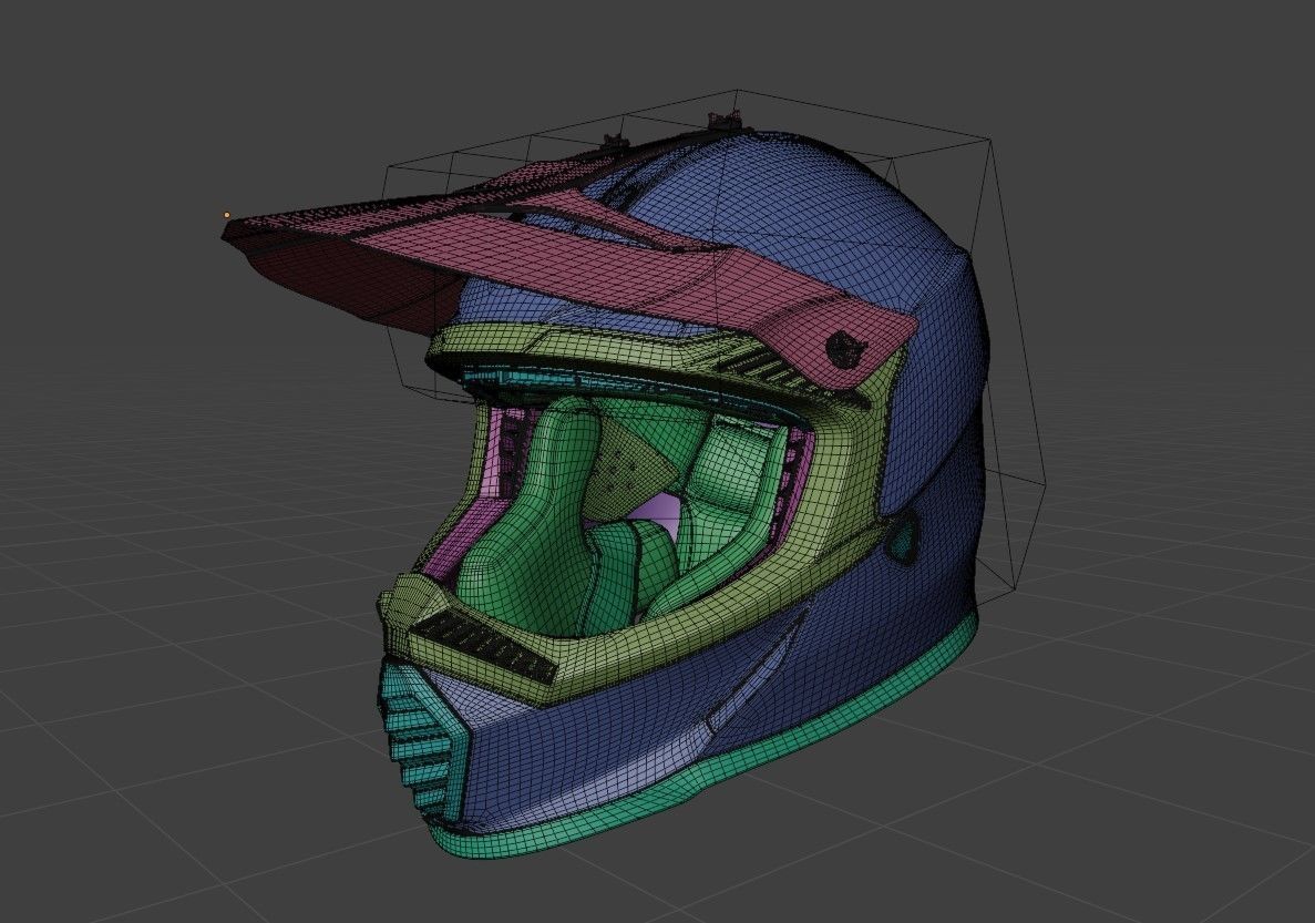 Motocross Helmet LS2 - Neon Version 3D model_9
