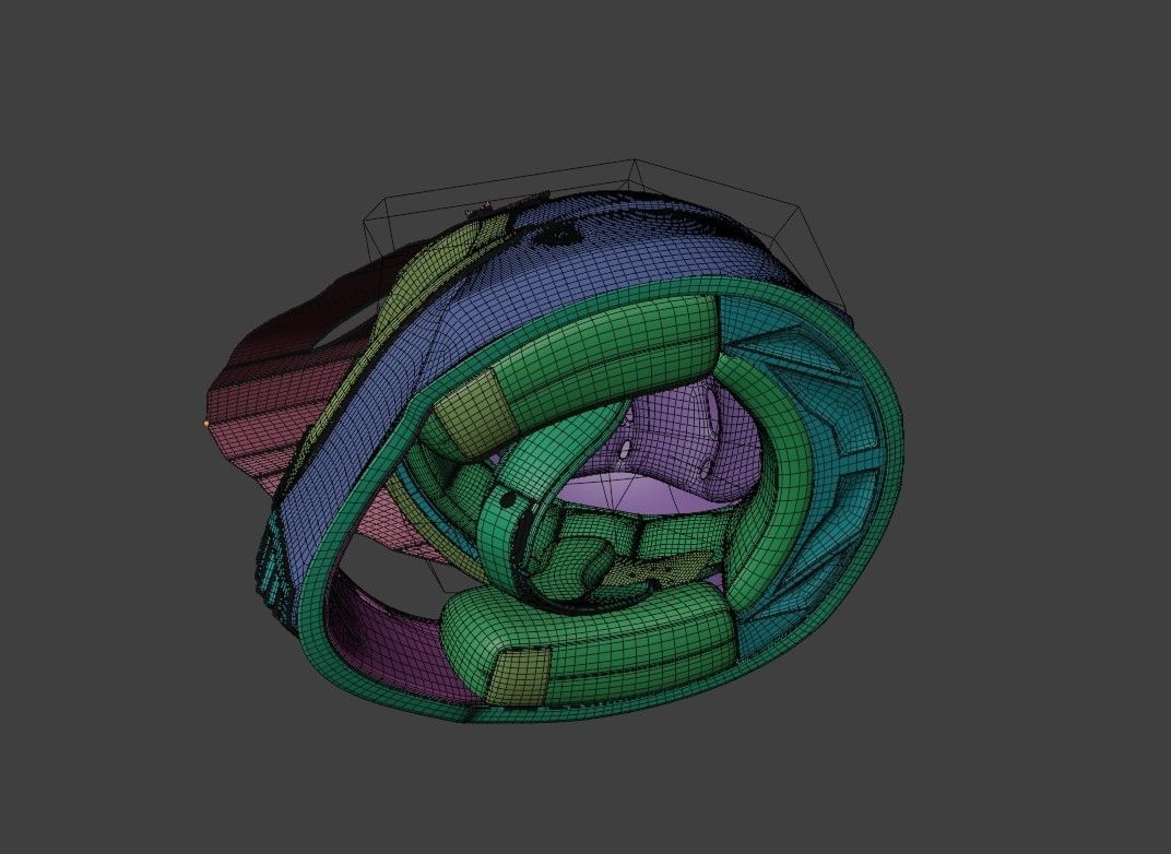 Motocross Helmet LS2 - Neon Version 3D model_10