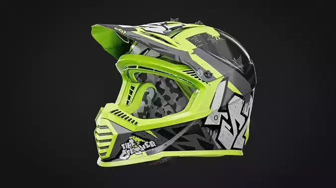 Motocross Helmet LS2 - Neon Version 3D model