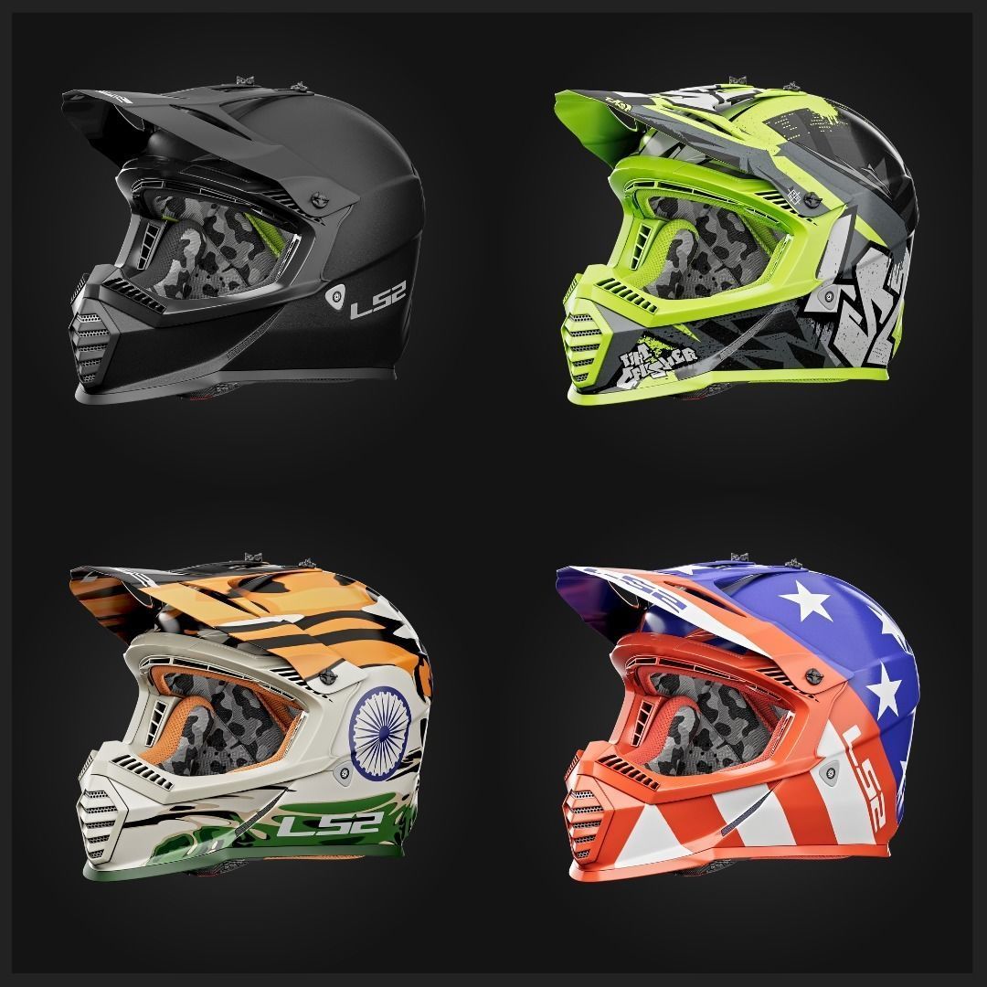 Motocross Helmet LS2 - Neon Version 3D model_13
