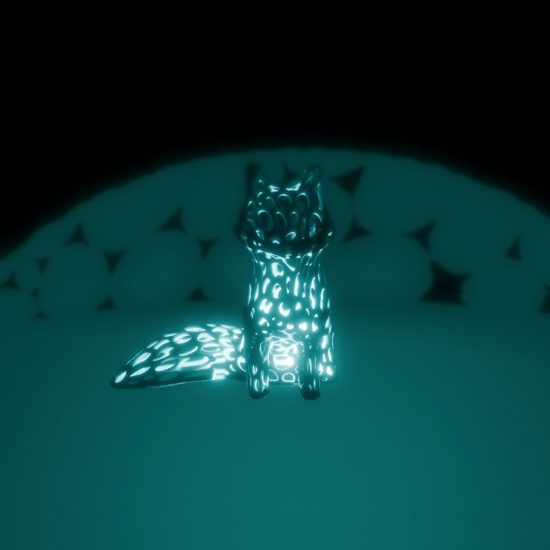 Spirit of the fox Vornoi edition 3D print model_9