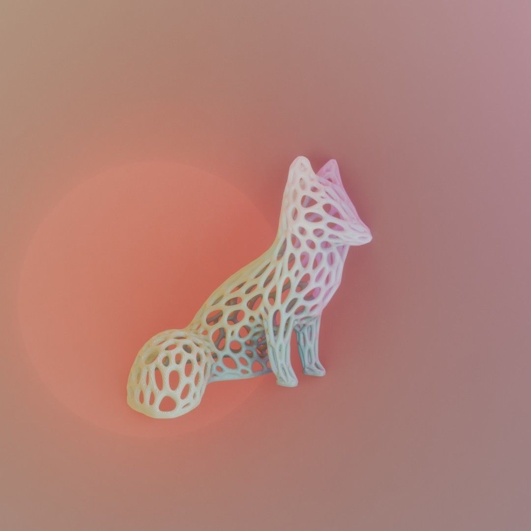 Spirit of the fox Vornoi edition 3D print model_2
