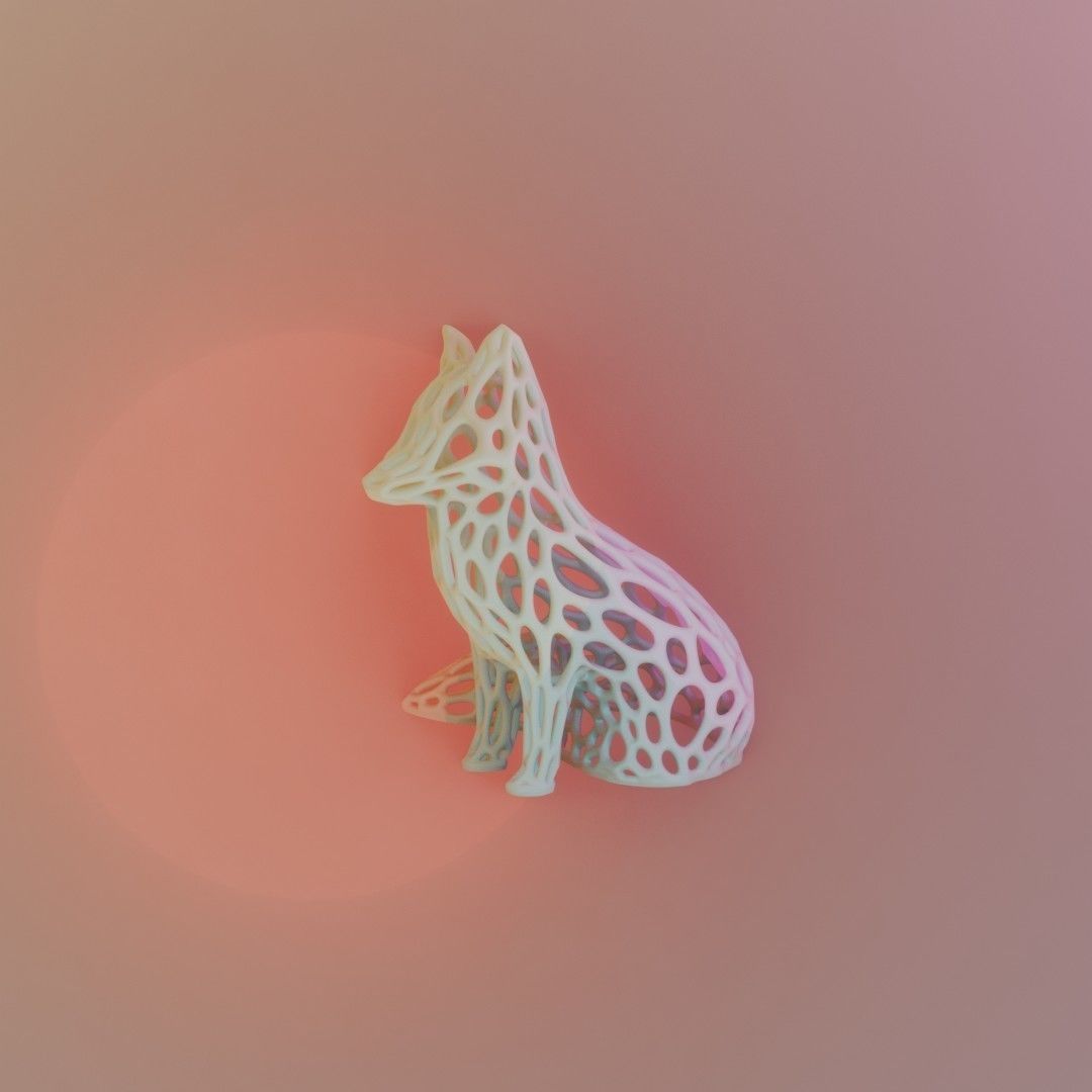 Spirit of the fox Vornoi edition 3D print model_7