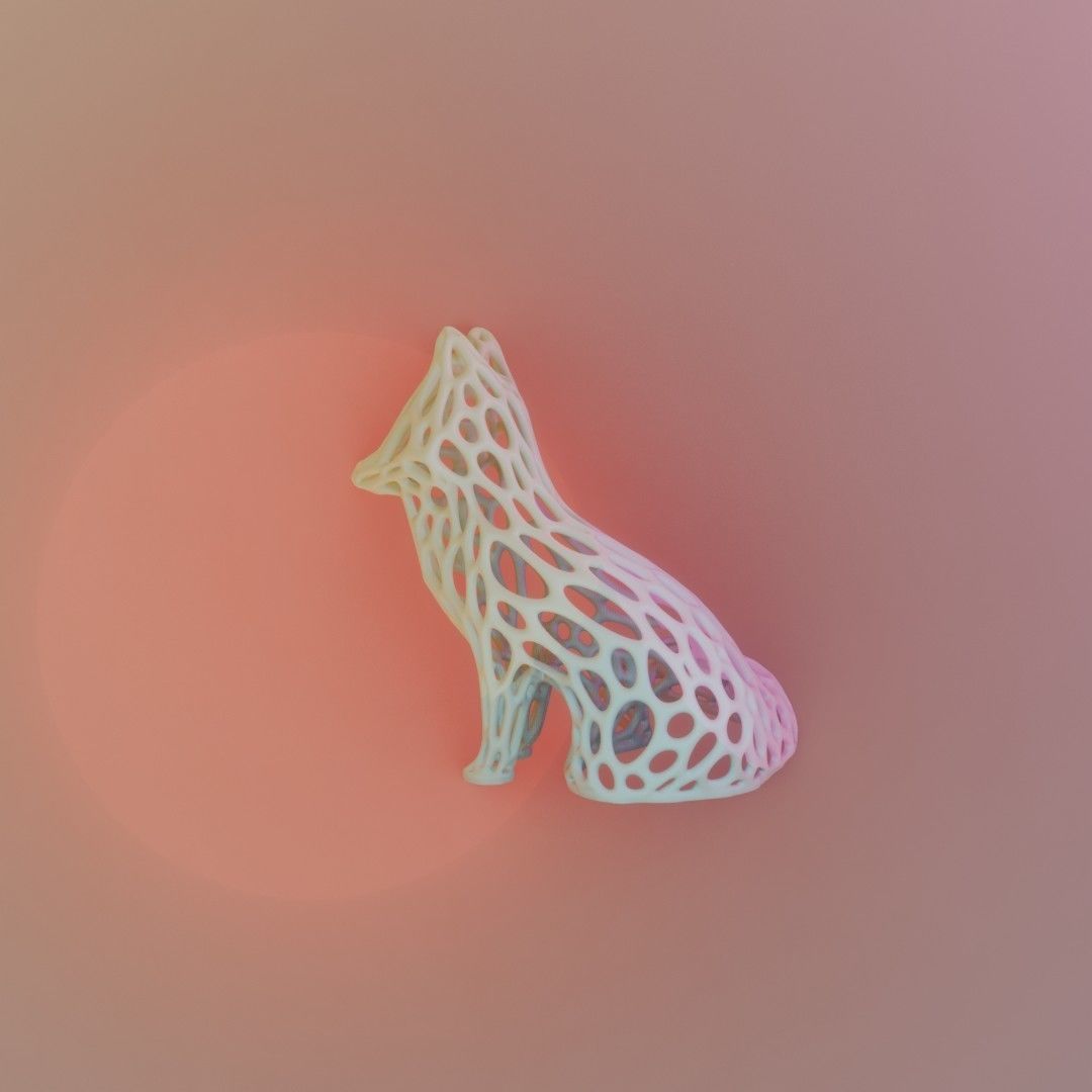 Spirit of the fox Vornoi edition 3D print model_6