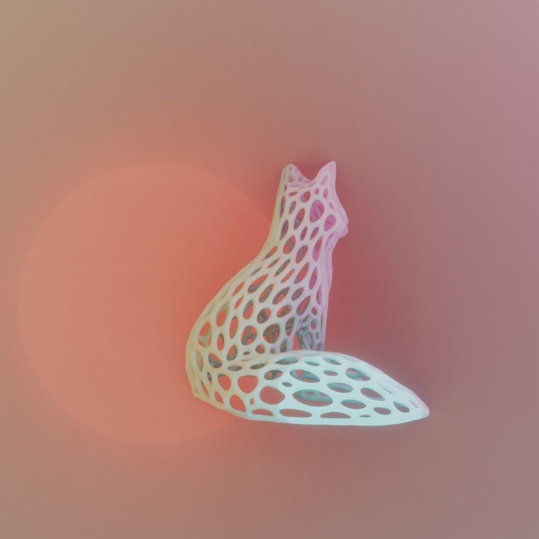 Spirit of the fox Vornoi edition 3D print model_3