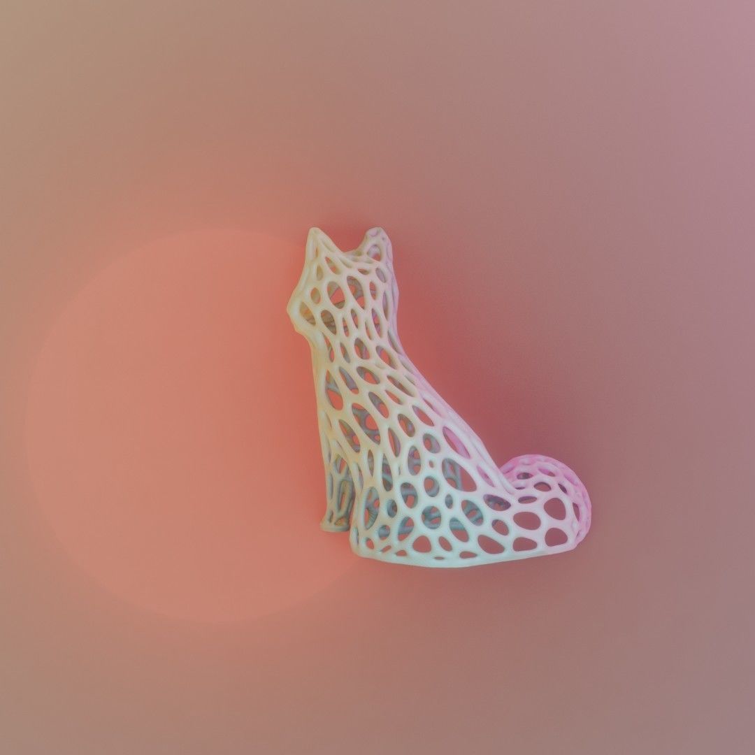 Spirit of the fox Vornoi edition 3D print model_5