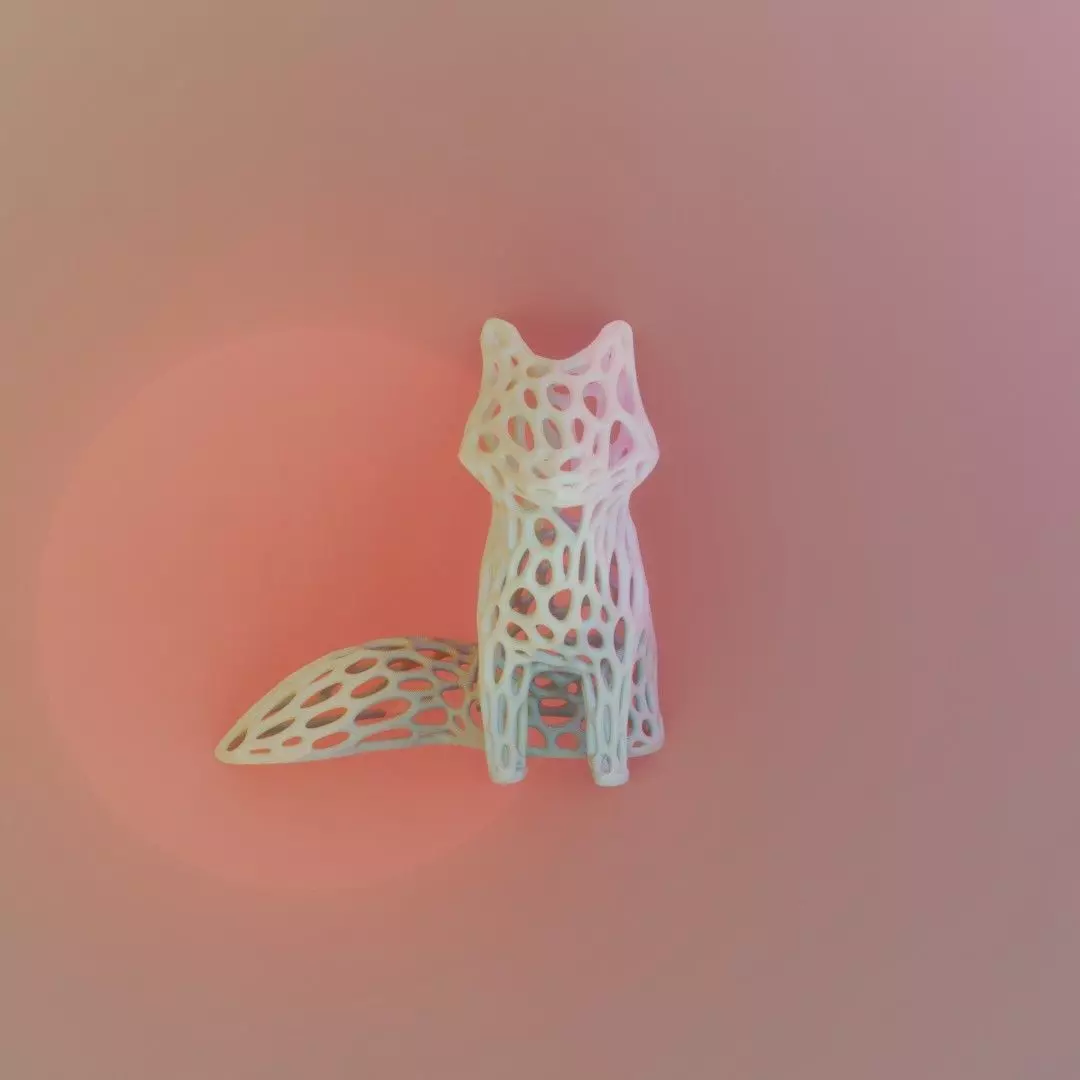 Spirit of the fox Vornoi edition 3D print model_0