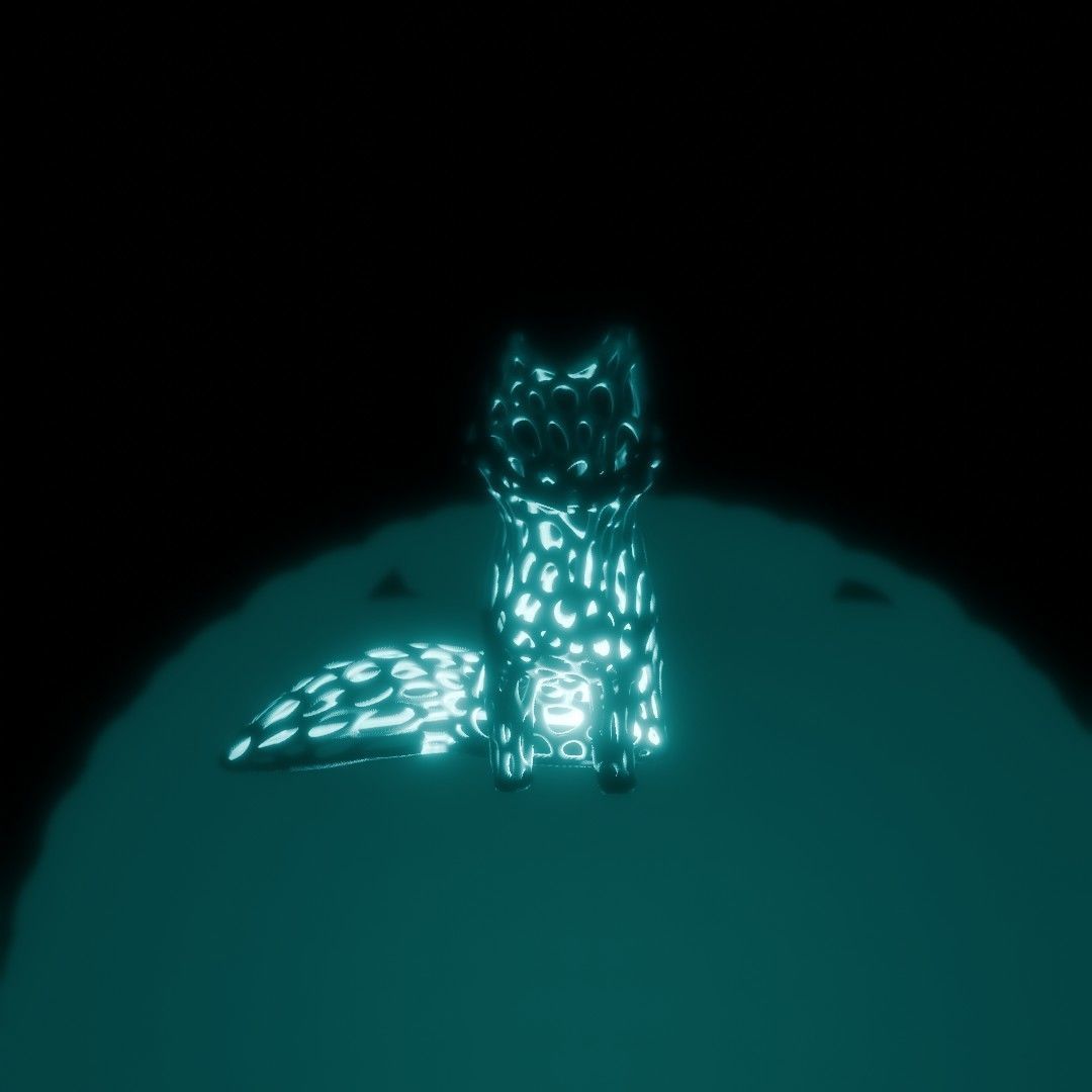 Spirit of the fox Vornoi edition 3D print model_10