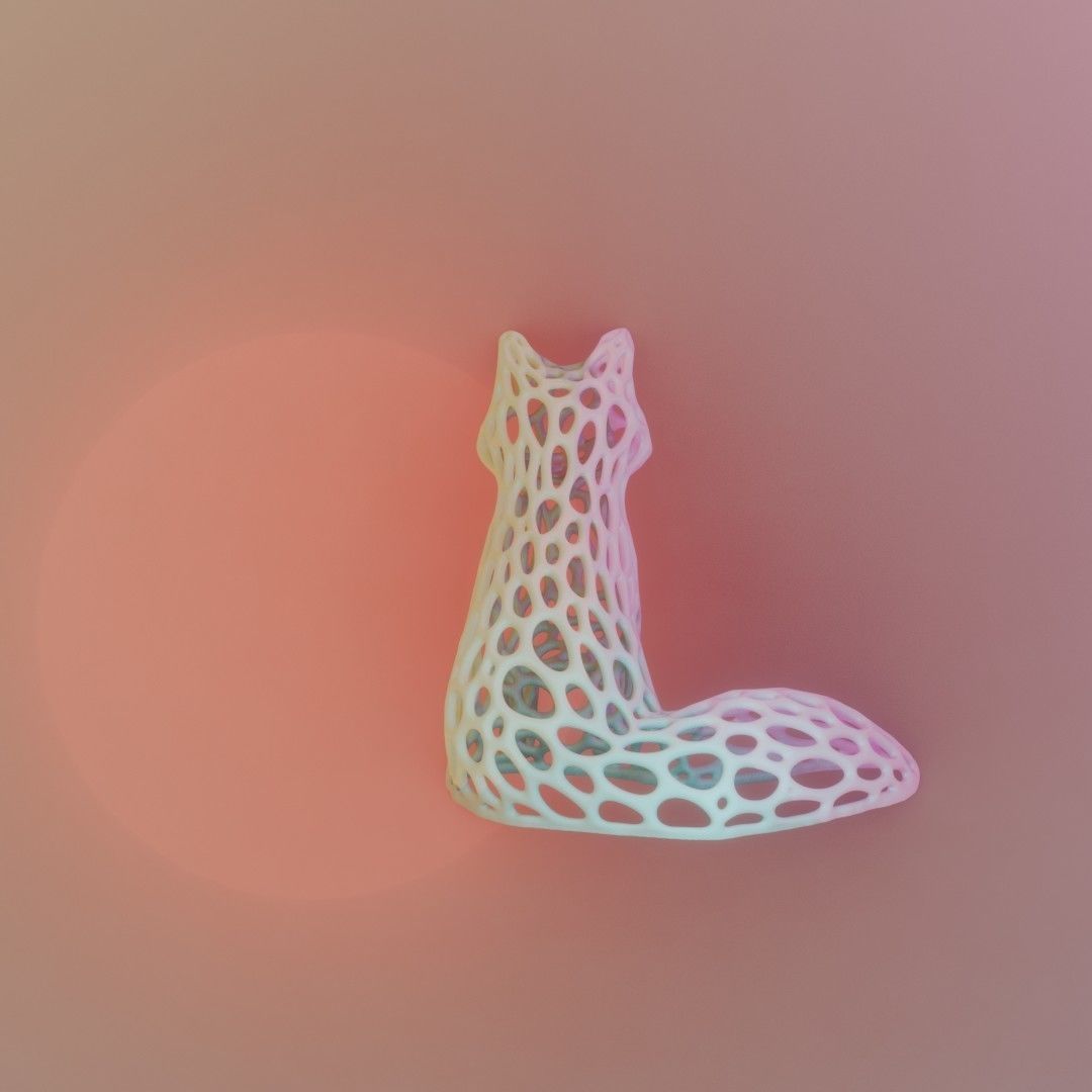 Spirit of the fox Vornoi edition 3D print model_4