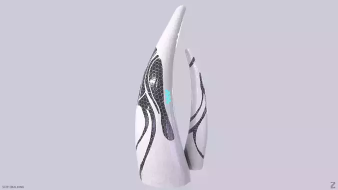 Sci fi building Low-poly 3D model