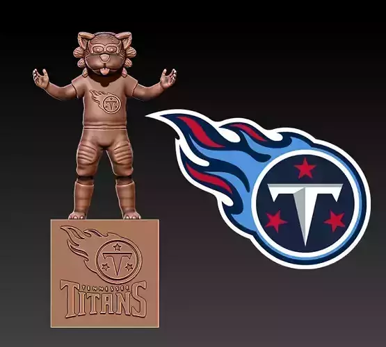 NFL- TENNESSEE TITANS FOOTBALL MASCOT STATUE DESTOP - 3D PRINT