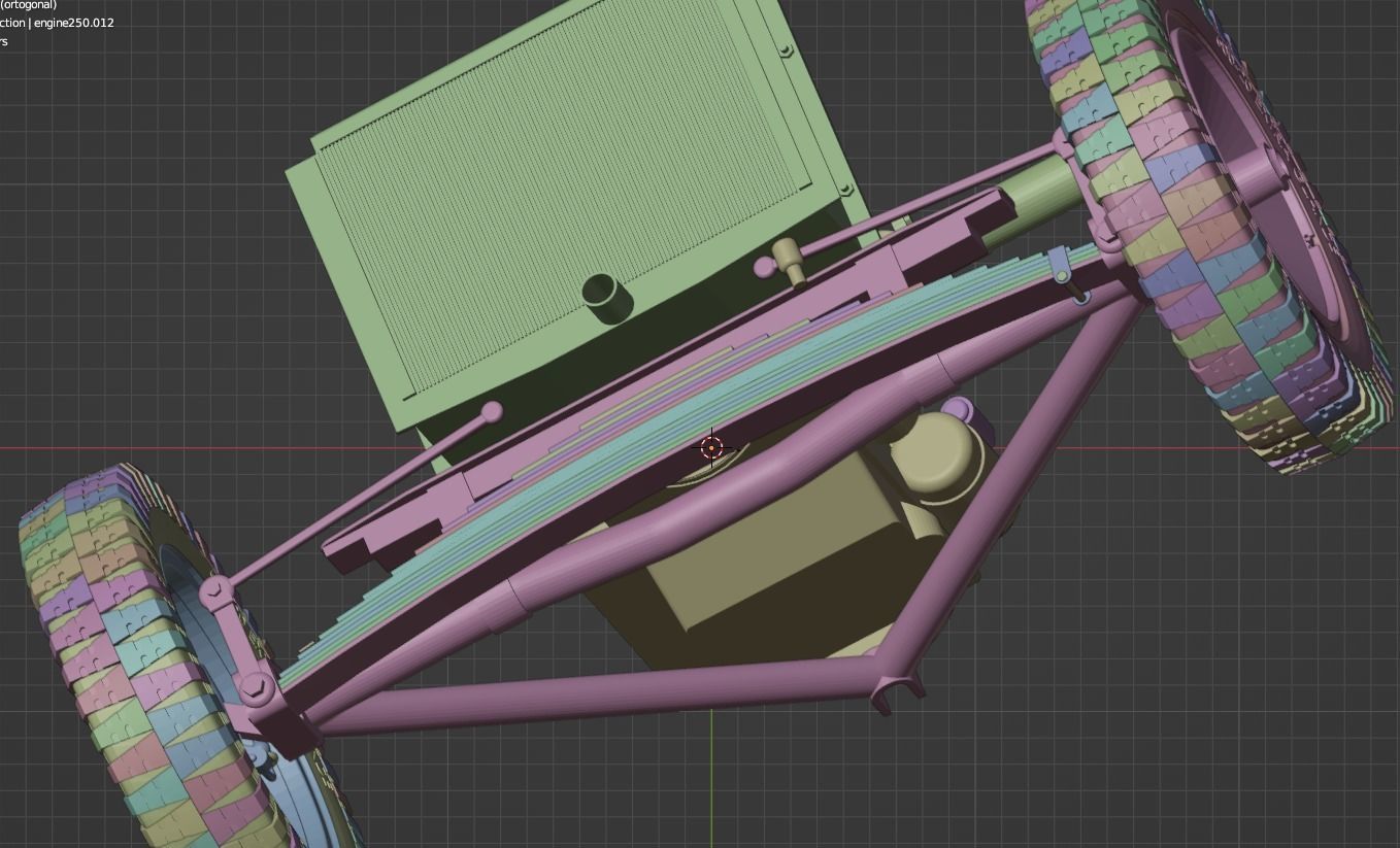 Filter motor and front axle Sdkfz250 3D model_4