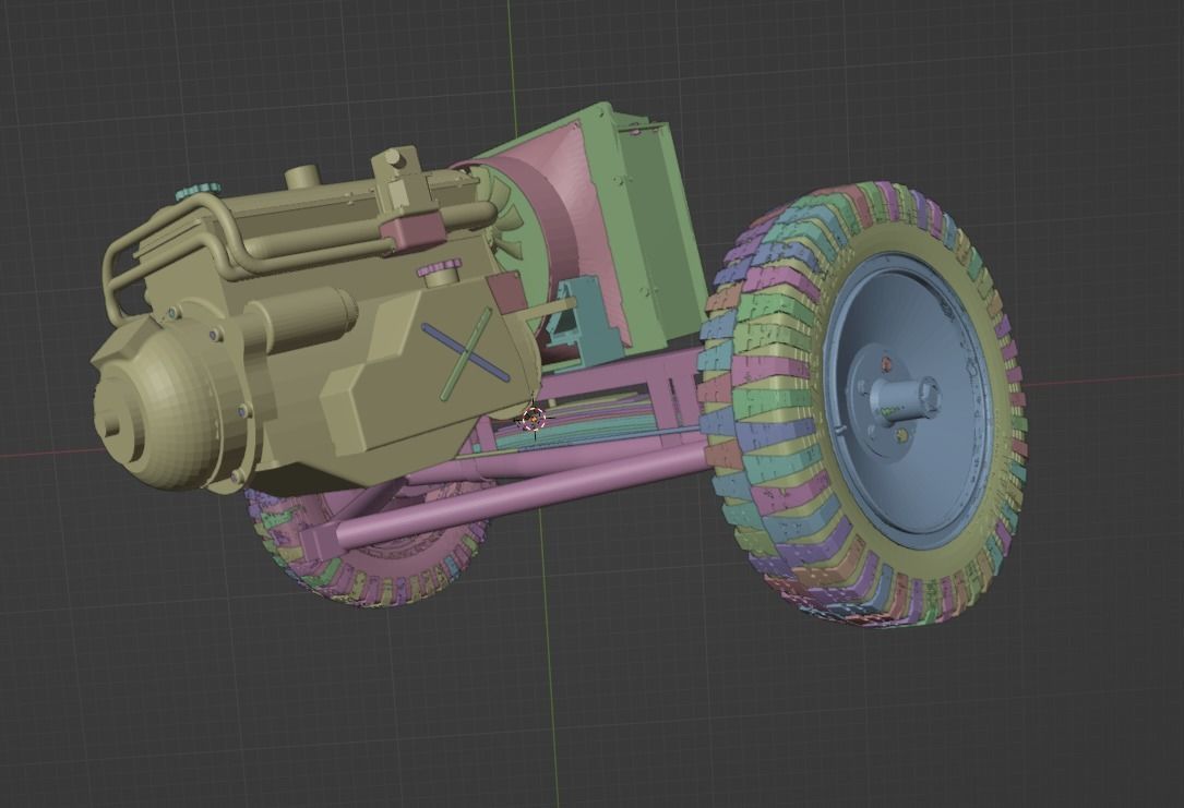 Filter motor and front axle Sdkfz250 3D model_2