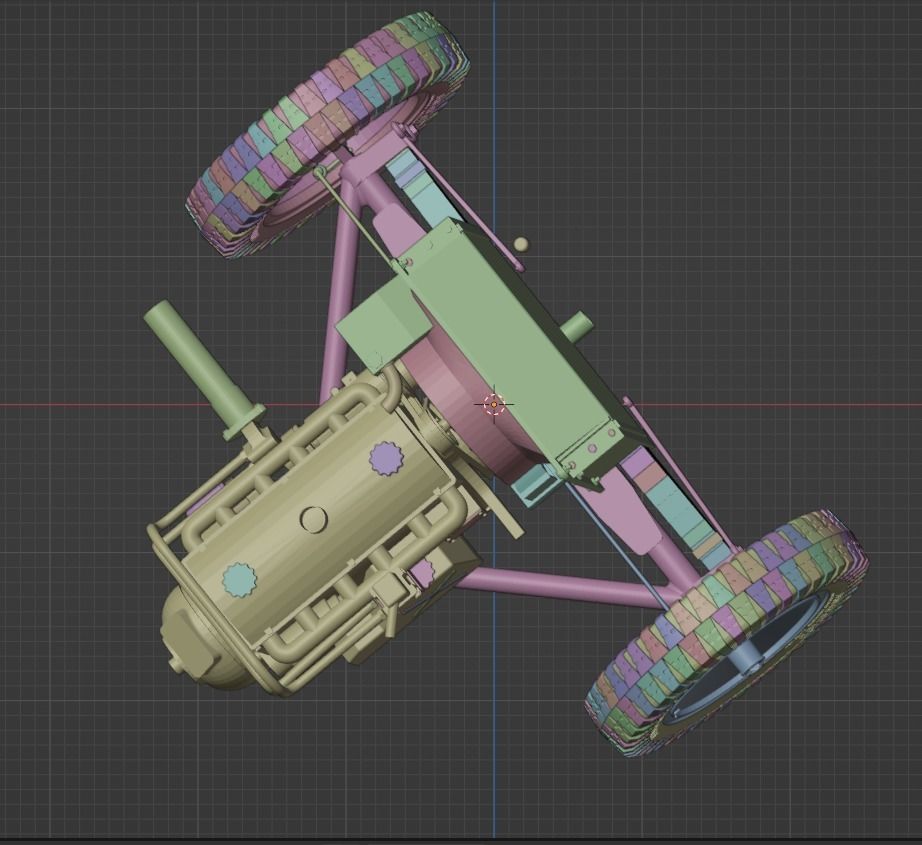 Filter motor and front axle Sdkfz250 3D model_3